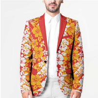 Hawaiian Lei Day Blazer Red Hibiscus Flowers Lei Art LT9 - Polynesian Pride