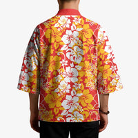 Hawaiian Lei Day Kimono Red Hibiscus Flowers Lei Art LT9 - Polynesian Pride