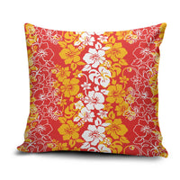 Hawaiian Lei Day Pillow Cover Red Hibiscus Flowers Lei Art - Polynesian Pride