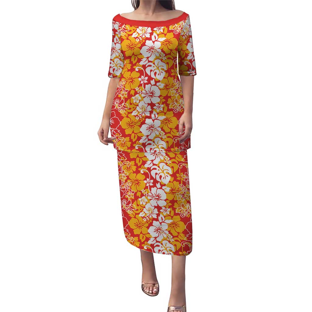 Hawaiian Lei Day Puletasi Red Hibiscus Flowers Lei Art