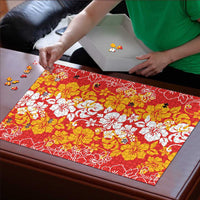 Hawaiian Lei Day Puzzle Red Hibiscus Flowers Lei Art LT9 - Polynesian Pride