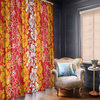 Hawaiian Lei Day Window Curtain Red Hibiscus Flowers Lei Art LT9 - Polynesian Pride