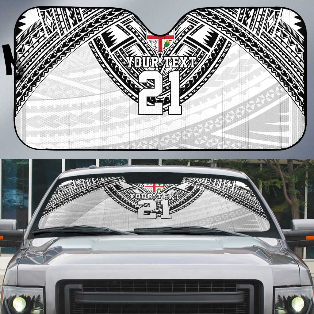 Flying Fijians Pacific Fiji Rugby Custom Auto Sun Shade Polynesian Pattern - Polynesian Pride