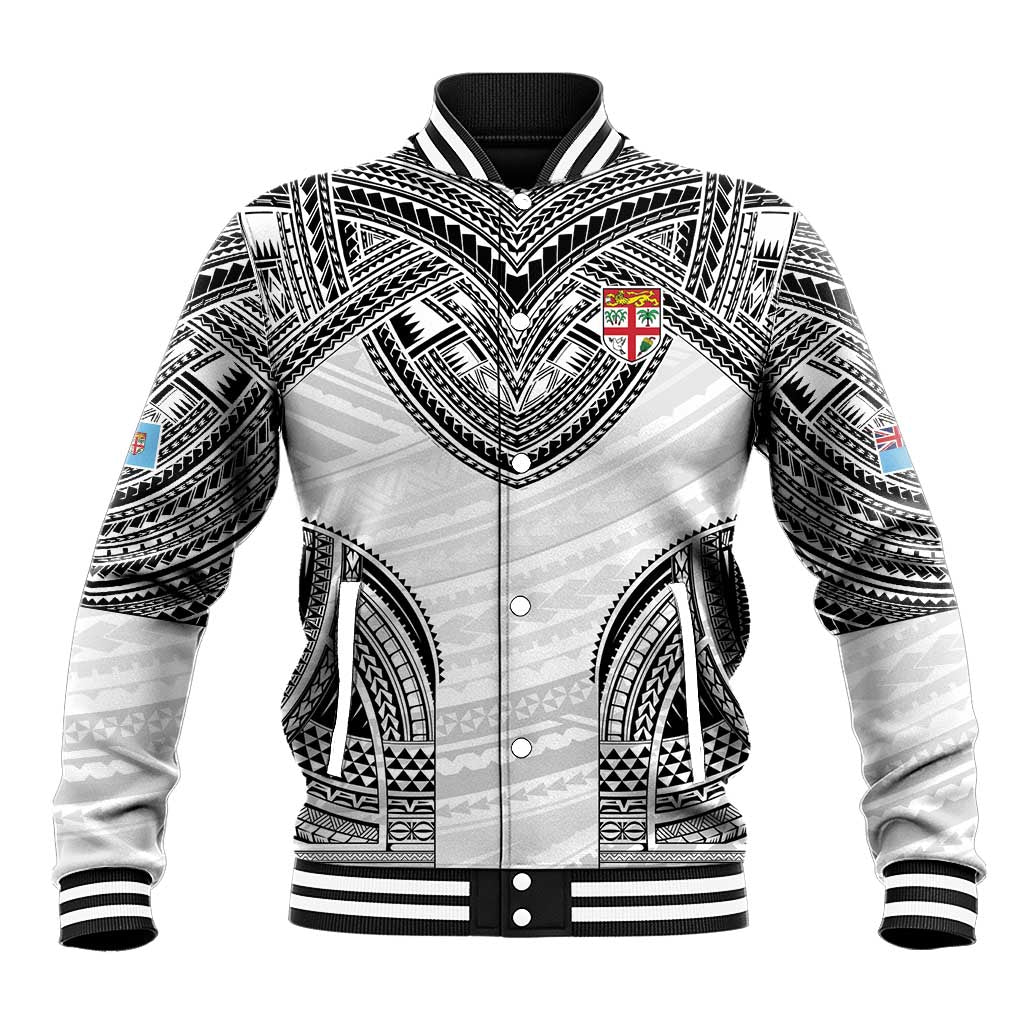 Flying Fijians Pacific Fiji Rugby Custom Baseball Jacket Polynesian Pattern