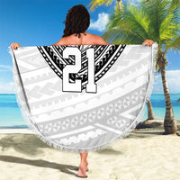 Flying Fijians Pacific Fiji Rugby Custom Beach Blanket Polynesian Pattern