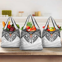 Flying Fijians Pacific Fiji Rugby Custom Grocery Bag Polynesian Pattern LT9 3-pack One Size White - Polynesian Pride