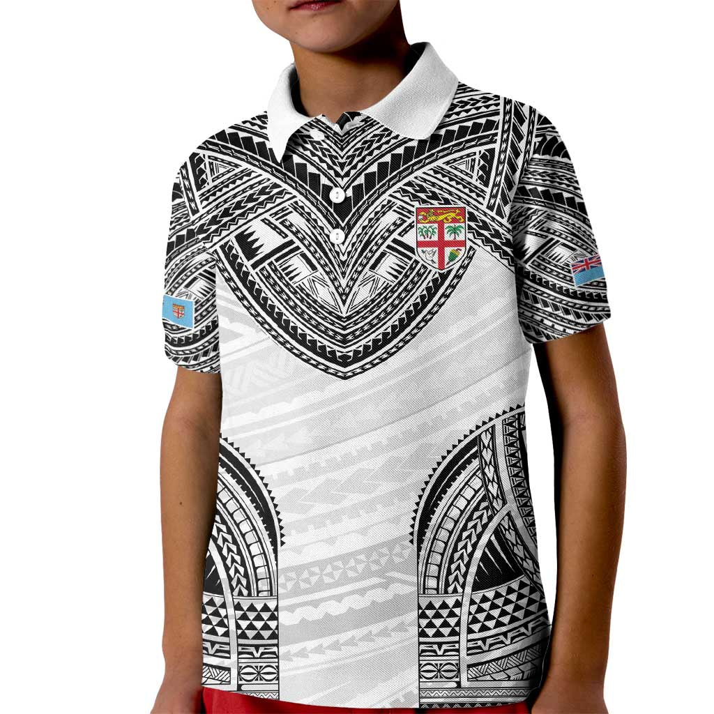 Flying Fijians Pacific Fiji Rugby Custom Kid Polo Shirt Polynesian Pattern