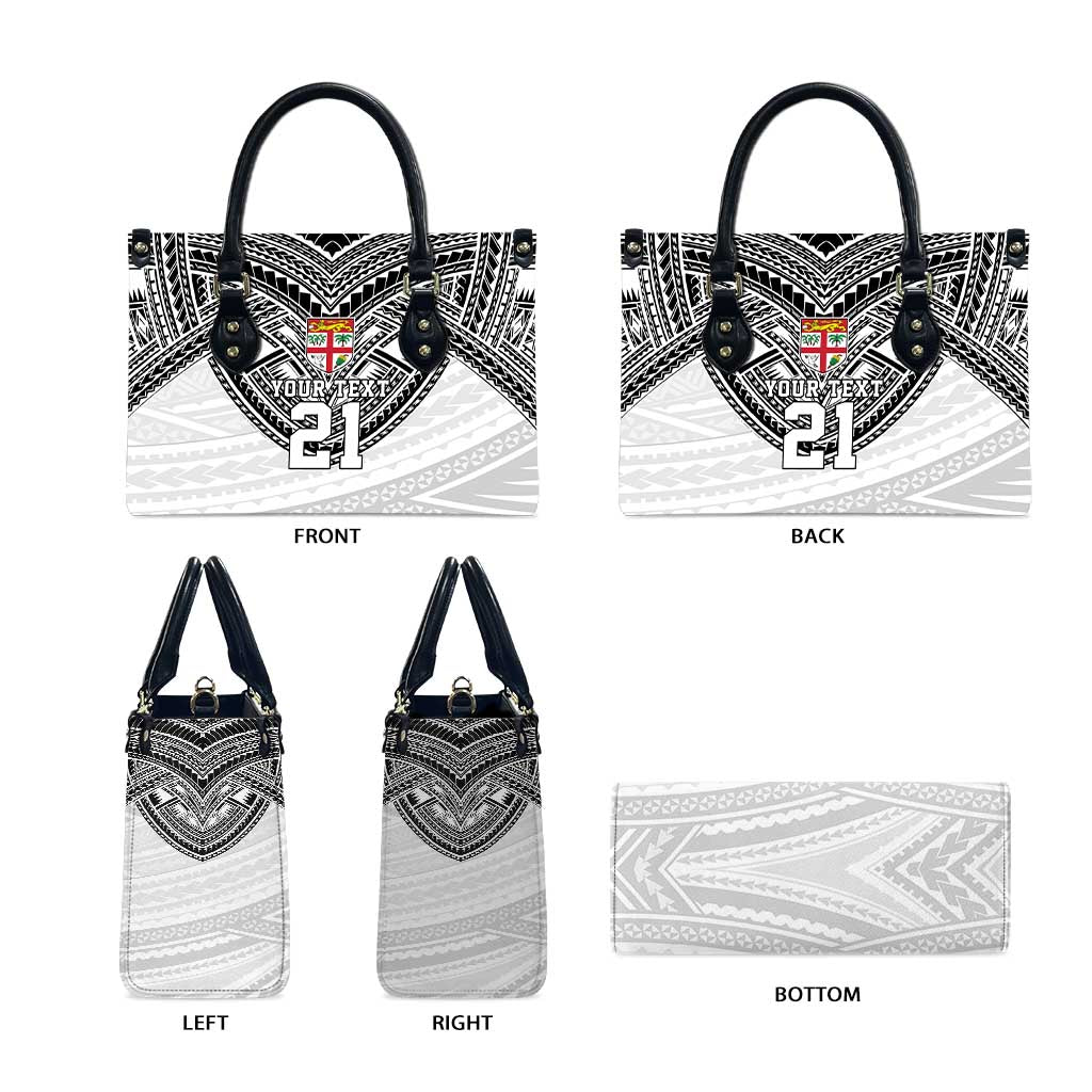 Flying Fijians Pacific Fiji Rugby Custom Leather Bag Polynesian Pattern - Polynesian Pride