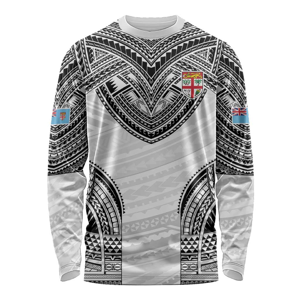 Flying Fijians Pacific Fiji Rugby Custom Long Sleeve Shirt Polynesian Pattern