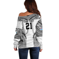Flying Fijians Pacific Fiji Rugby Custom Off Shoulder Sweater Polynesian Pattern