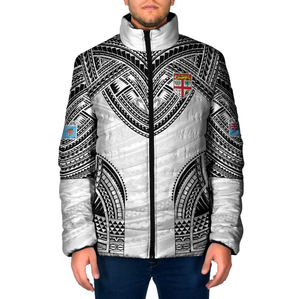 Flying Fijians Pacific Fiji Rugby Custom Padded Jacket Polynesian Pattern - Polynesian Pride
