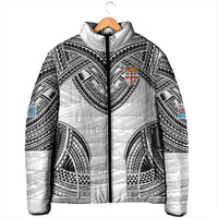 Flying Fijians Pacific Fiji Rugby Custom Padded Jacket Polynesian Pattern - Polynesian Pride