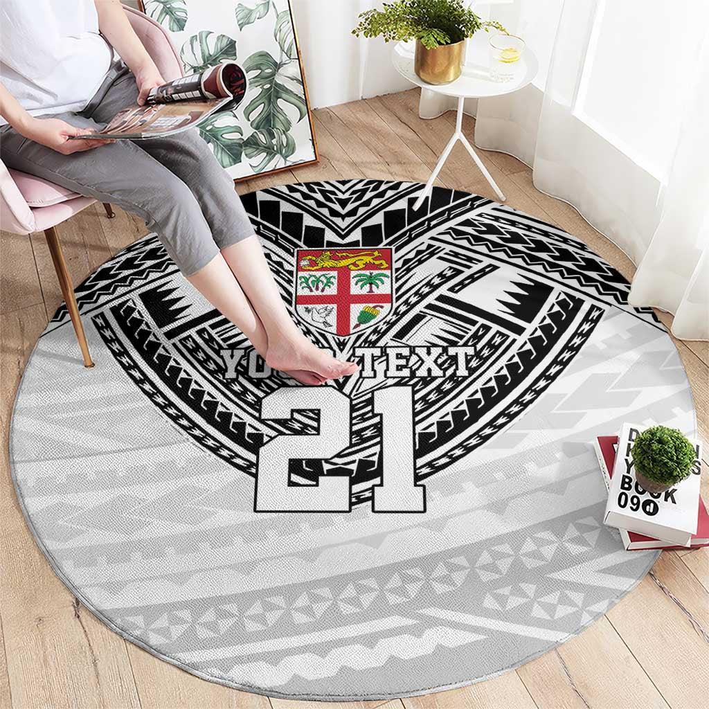 Flying Fijians Pacific Fiji Rugby Custom Round Carpet Polynesian Pattern