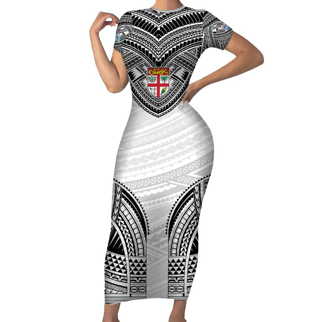 Flying Fijians Pacific Fiji Rugby Custom Short Sleeve Bodycon Dress Polynesian Pattern