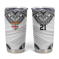 Flying Fijians Pacific Fiji Rugby Custom Tumbler Cup Polynesian Pattern LT9 White - Polynesian Pride