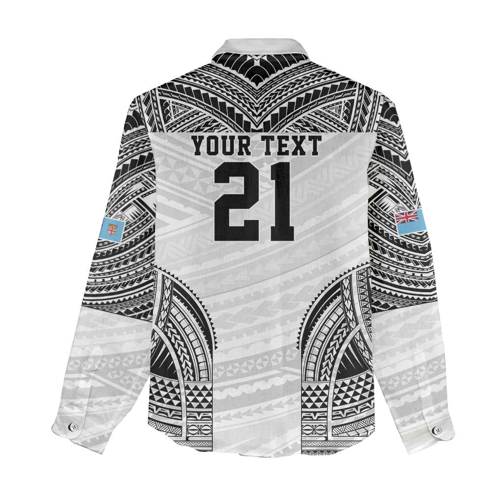 Flying Fijians Pacific Fiji Rugby Custom Women Casual Shirt Polynesian Pattern