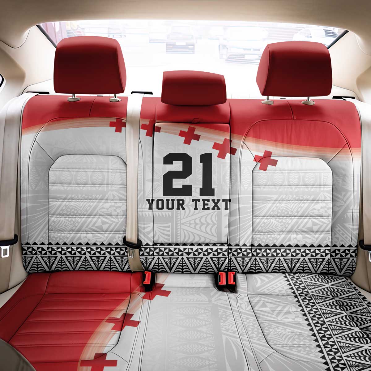Ikale Tahi Pacific Tonga Rugby Custom Back Car Seat Cover Tongan Ngatu with Flag Pattern LT9 - Polynesian Pride
