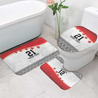 Ikale Tahi Pacific Tonga Rugby Custom Bathroom Set Tongan Ngatu with Flag Pattern - Polynesian Pride