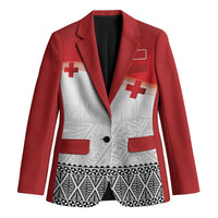 Ikale Tahi Pacific Tonga Rugby Custom Blazer Tongan Ngatu with Flag Pattern LT9 Unisex Red - Polynesian Pride