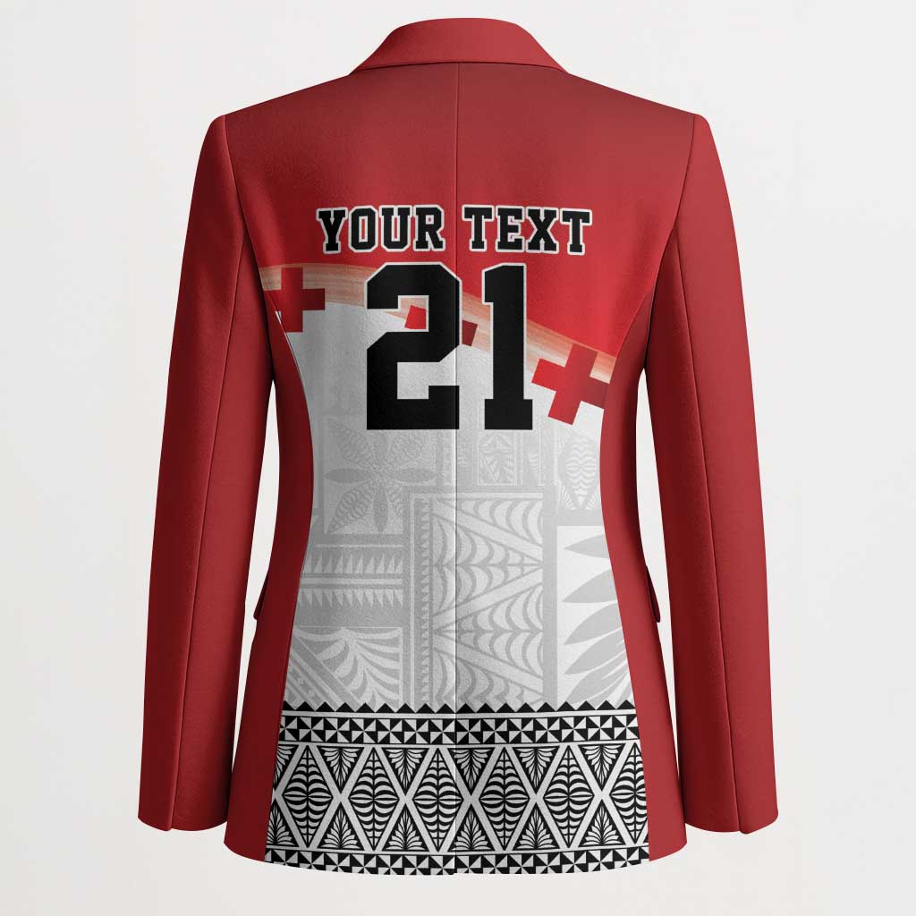Ikale Tahi Pacific Tonga Rugby Custom Blazer Tongan Ngatu with Flag Pattern LT9 - Polynesian Pride