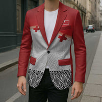Ikale Tahi Pacific Tonga Rugby Custom Blazer Tongan Ngatu with Flag Pattern LT9 - Polynesian Pride