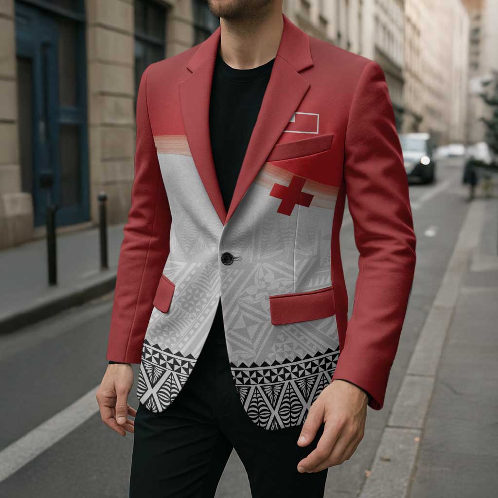 Ikale Tahi Pacific Tonga Rugby Custom Blazer Tongan Ngatu with Flag Pattern LT9 - Polynesian Pride