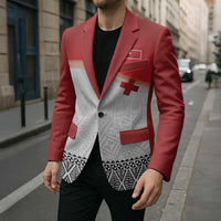 Ikale Tahi Pacific Tonga Rugby Custom Blazer Tongan Ngatu with Flag Pattern LT9 - Polynesian Pride