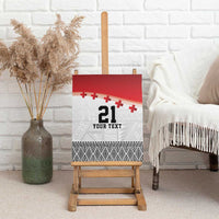 Ikale Tahi Pacific Tonga Rugby Custom Canvas Wall Art Tongan Ngatu with Flag Pattern