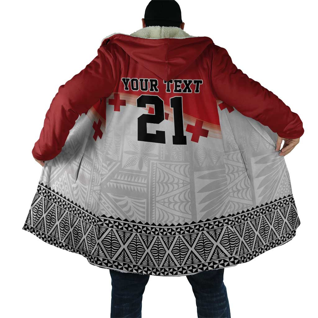 Ikale Tahi Pacific Tonga Rugby Custom Cloak Tongan Ngatu with Flag Pattern - Polynesian Pride