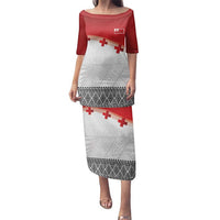 Ikale Tahi Pacific Tonga Rugby Custom Family Matching Puletasi and Hawaiian Shirt Tongan Ngatu with Flag Pattern