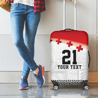 Ikale Tahi Pacific Tonga Rugby Custom Luggage Cover Tongan Ngatu with Flag Pattern