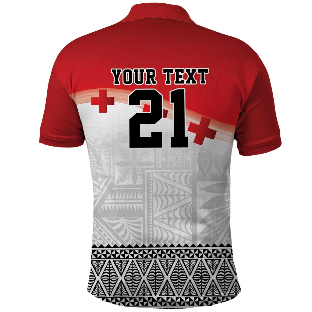 Ikale Tahi Pacific Tonga Rugby Custom Polo Shirt Tongan Ngatu with Flag Pattern LT9 - Polynesian Pride