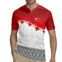 Ikale Tahi Pacific Tonga Rugby Custom Rugby Jersey Tongan Ngatu with Flag Pattern