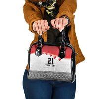 Ikale Tahi Pacific Tonga Rugby Custom Shoulder Handbag Tongan Ngatu with Flag Pattern LT9 One Size Red - Polynesian Pride