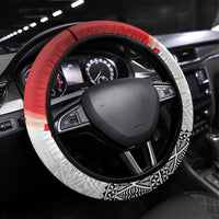 Ikale Tahi Pacific Tonga Rugby Steering Wheel Cover Tongan Ngatu with Flag Pattern