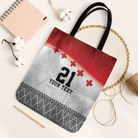 Ikale Tahi Pacific Tonga Rugby Custom Tote Bag Tongan Ngatu with Flag Pattern - Polynesian Pride