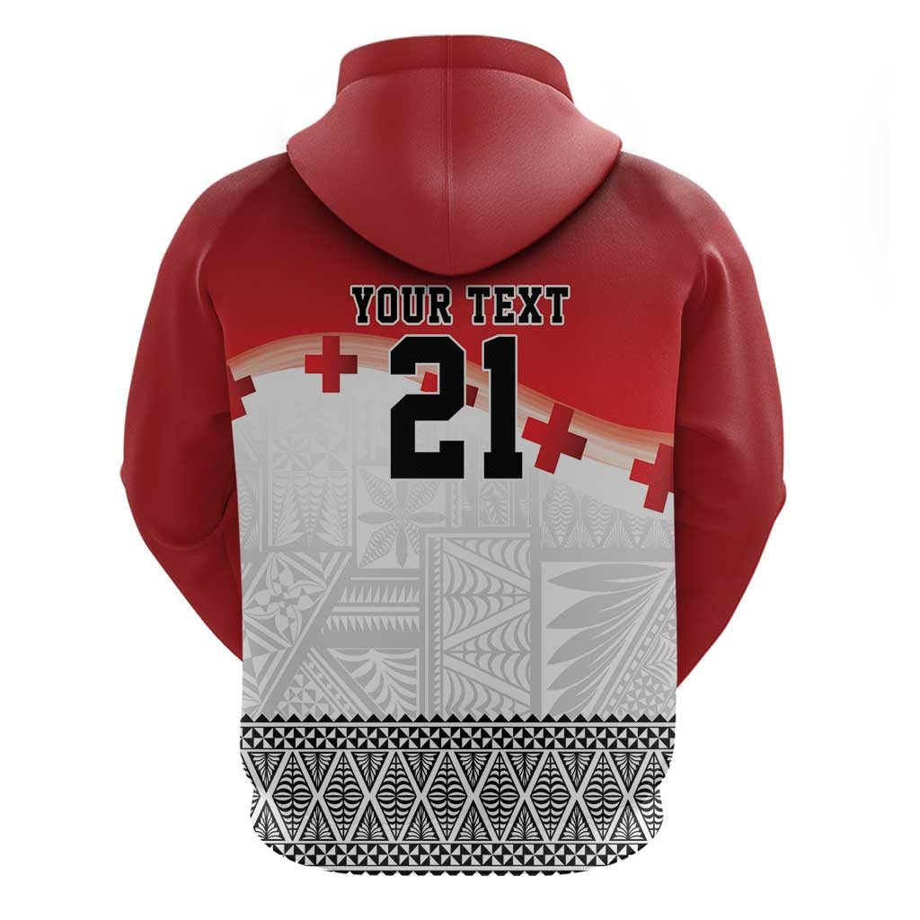 Ikale Tahi Pacific Tonga Rugby Custom Zip Hoodie Tongan Ngatu with Flag Pattern LT9 - Polynesian Pride