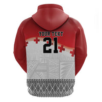 Ikale Tahi Pacific Tonga Rugby Custom Zip Hoodie Tongan Ngatu with Flag Pattern LT9 - Polynesian Pride