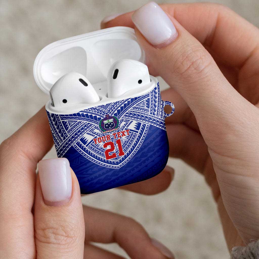 Manu Samoa Pacific Samoa Rugby Custom AirPods Case Polynesian Pattern - Polynesian Pride