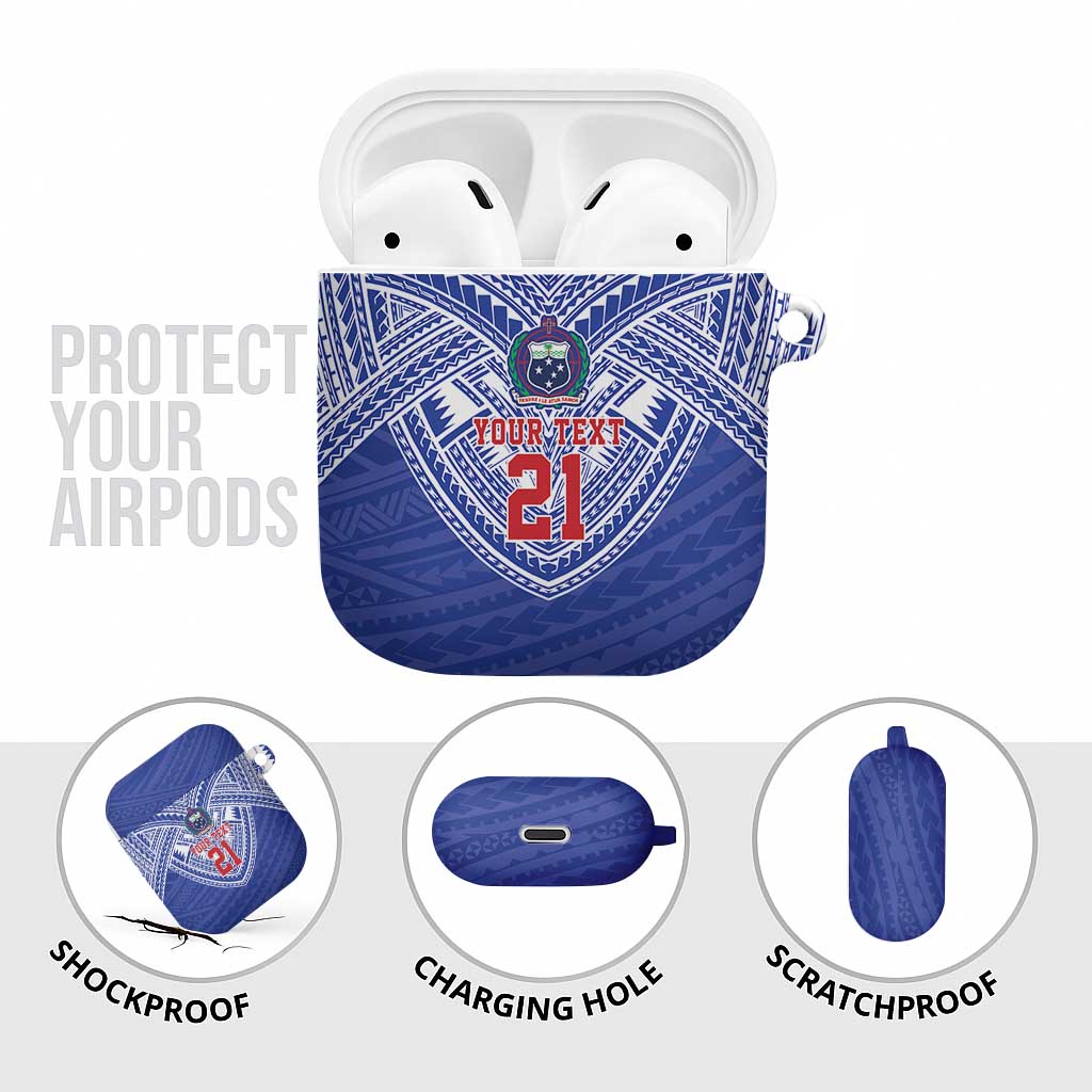 Manu Samoa Pacific Samoa Rugby Custom AirPods Case Polynesian Pattern - Polynesian Pride