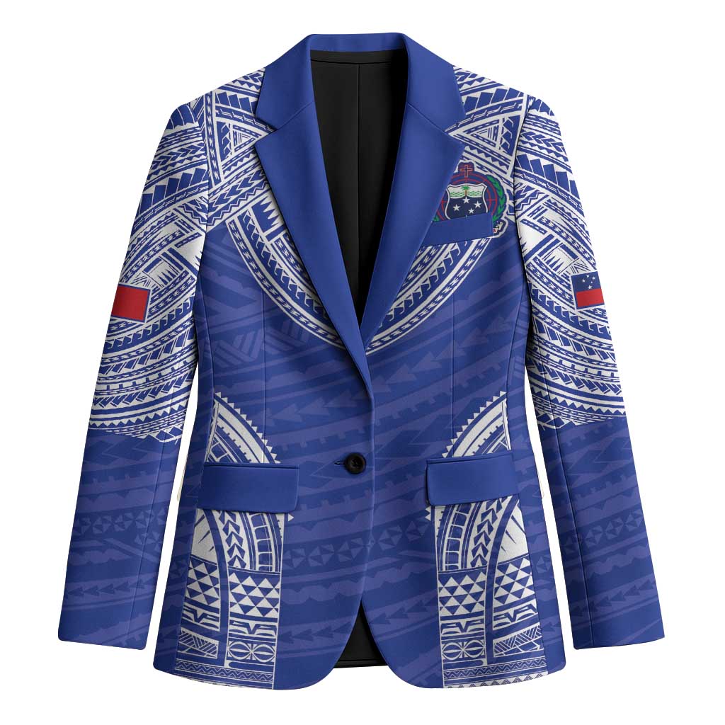 Manu Samoa Pacific Samoa Rugby Custom Blazer Polynesian Pattern LT9 Unisex Blue - Polynesian Pride