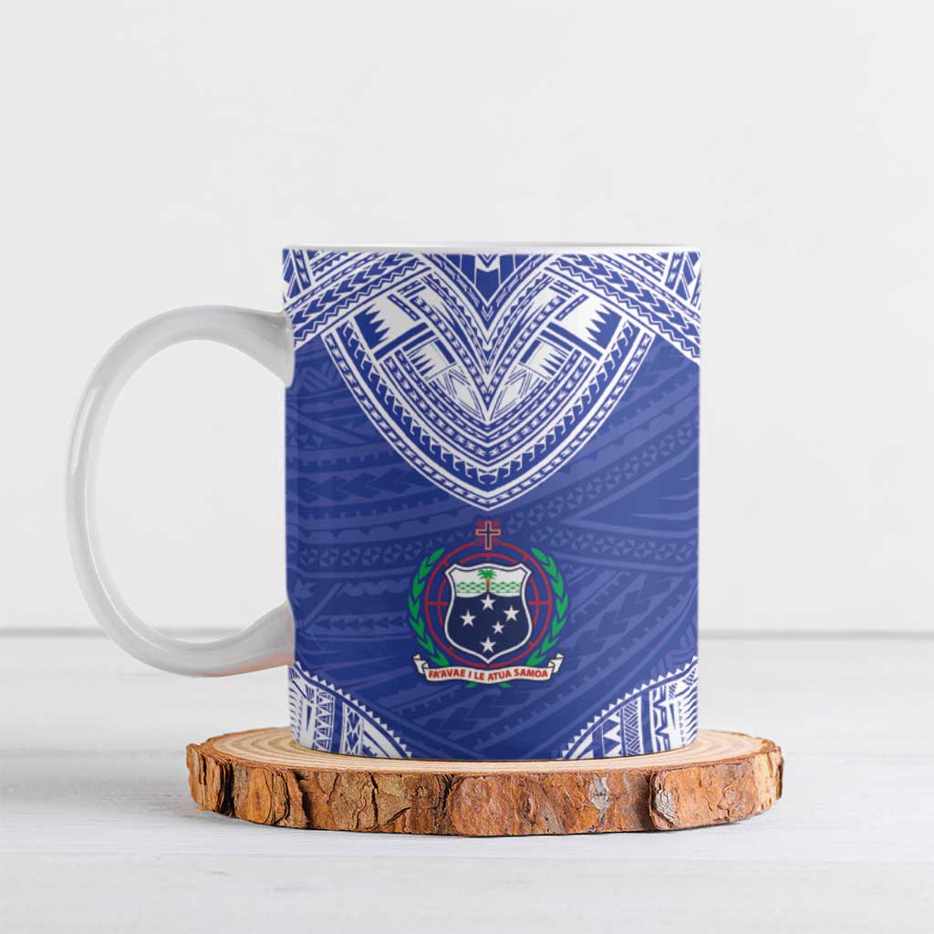 Manu Samoa Pacific Samoa Rugby Custom Ceramic Mug Polynesian Pattern - Polynesian Pride
