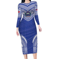 Manu Samoa Pacific Samoa Rugby Custom Family Matching Long Sleeve Bodycon Dress and Hawaiian Shirt Polynesian Pattern