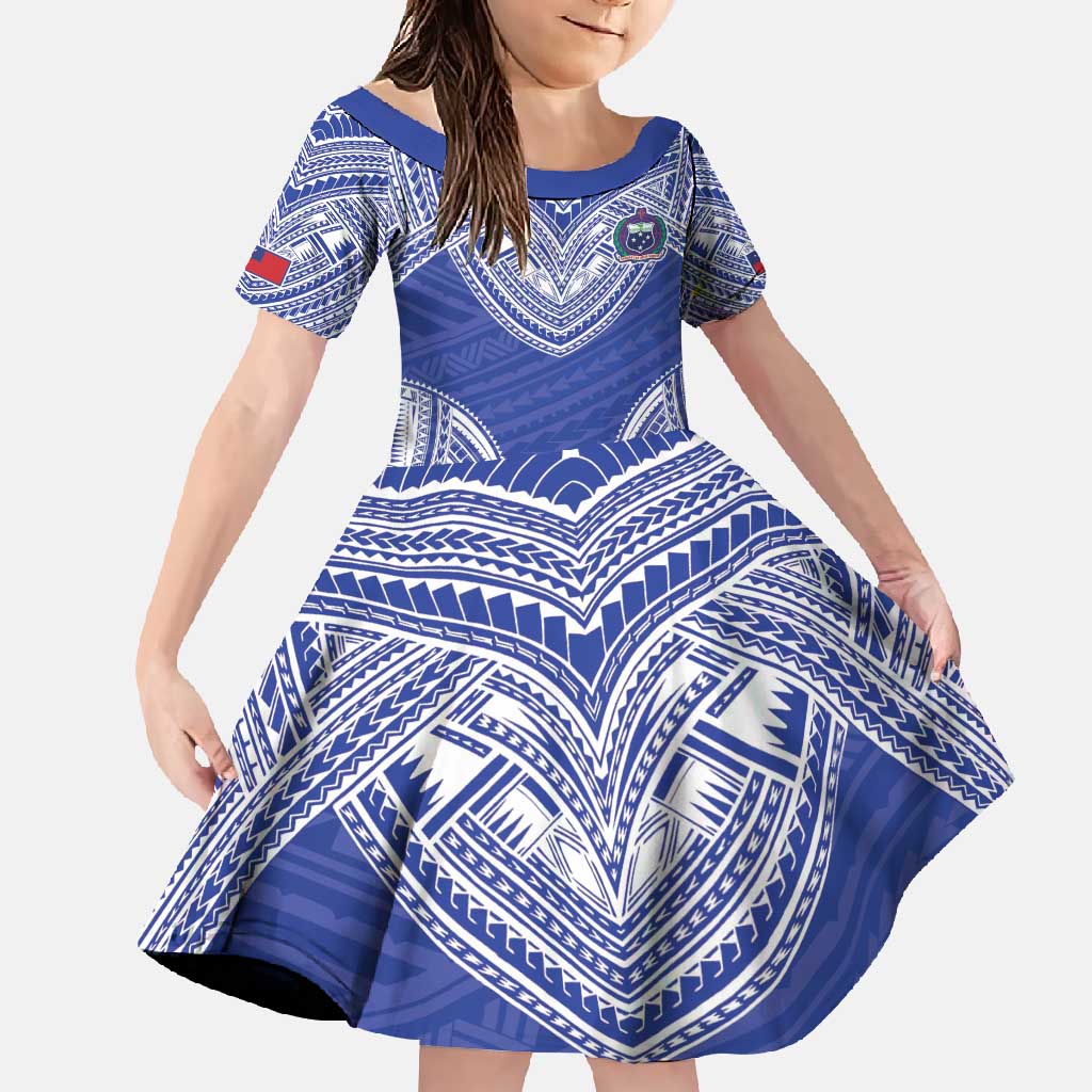 Manu Samoa Pacific Samoa Rugby Custom Family Matching Off Shoulder Maxi Dress and Hawaiian Shirt Polynesian Pattern