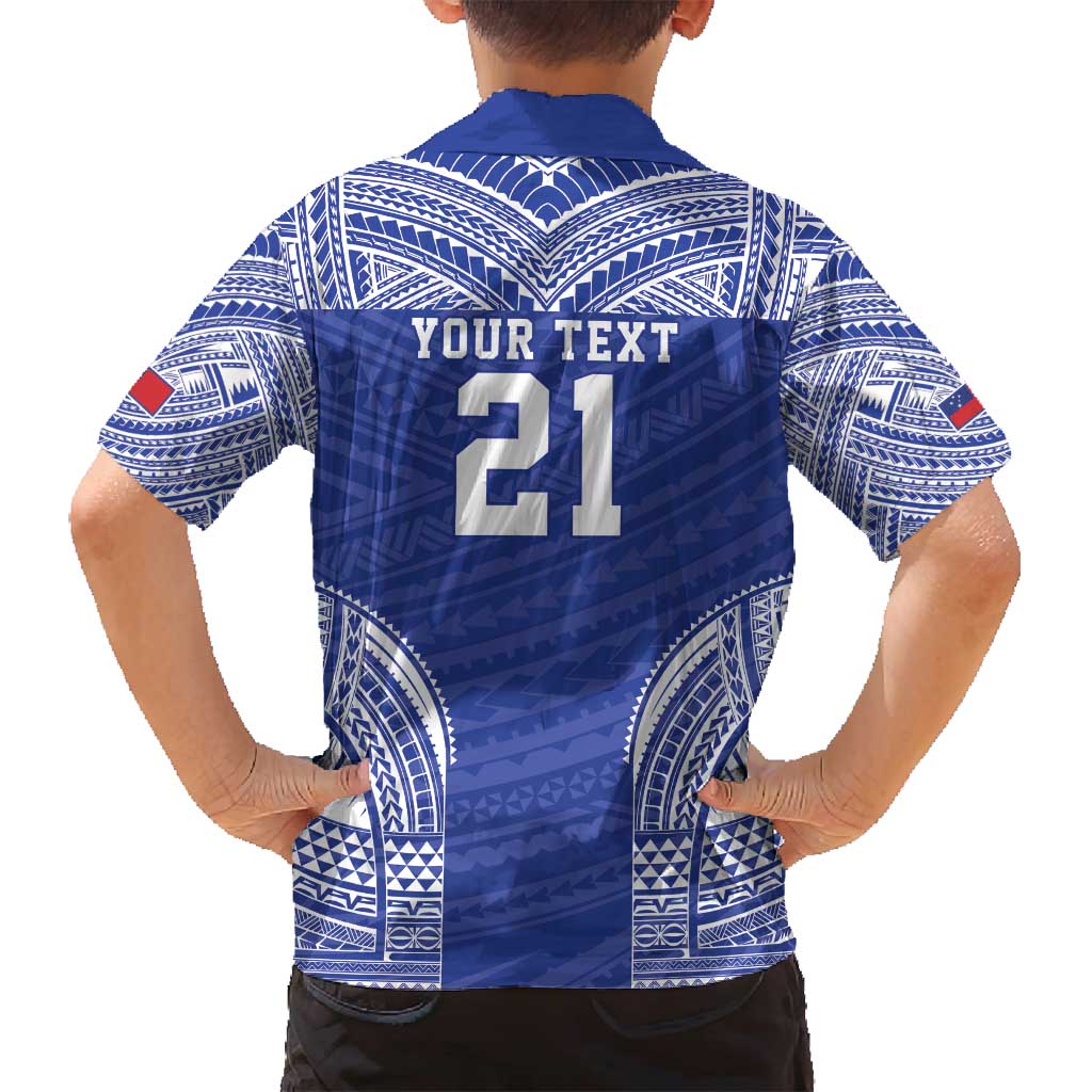 Manu Samoa Pacific Samoa Rugby Custom Family Matching Off Shoulder Short Dress and Hawaiian Shirt Polynesian Pattern