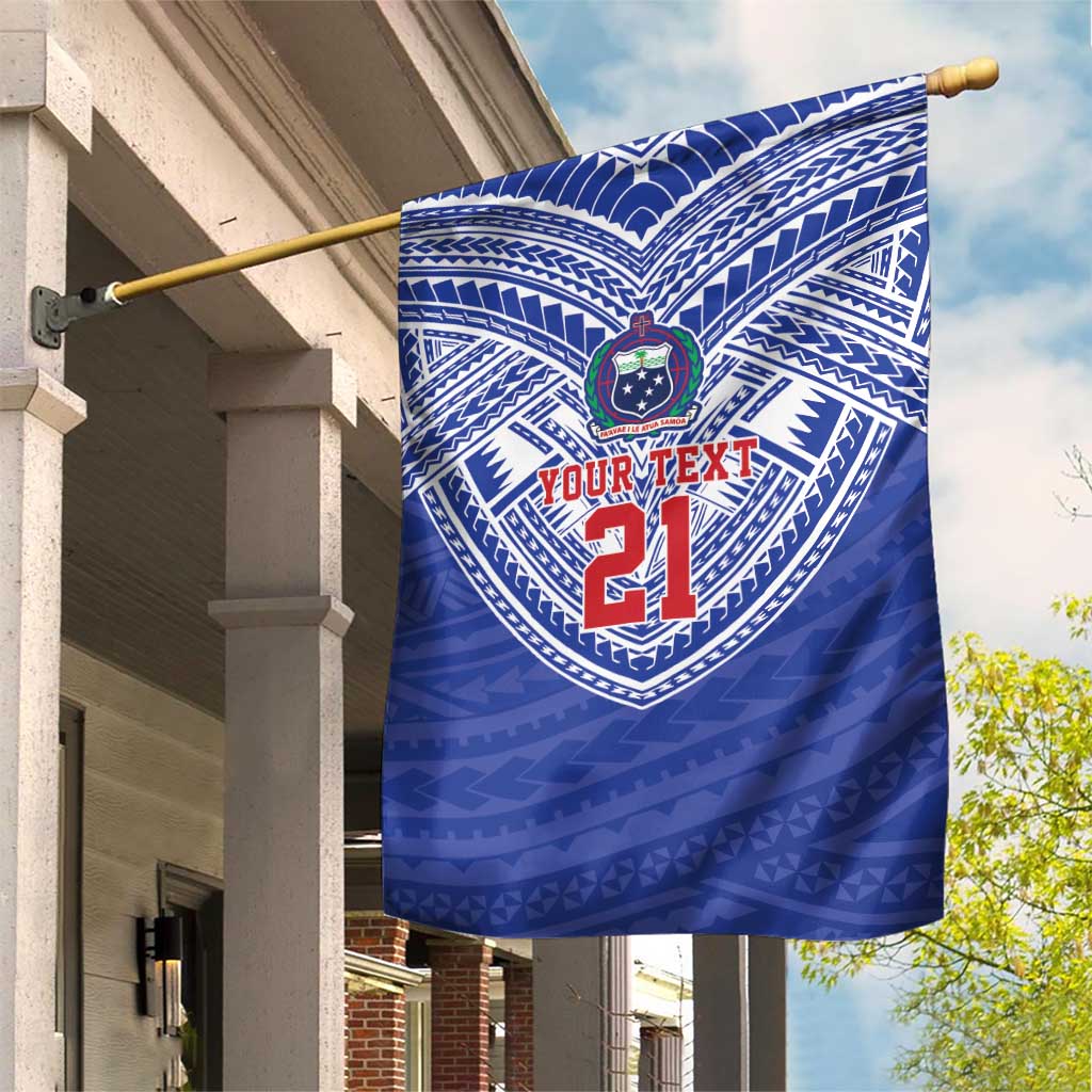 Manu Samoa Pacific Samoa Rugby Custom Garden Flag Polynesian Pattern