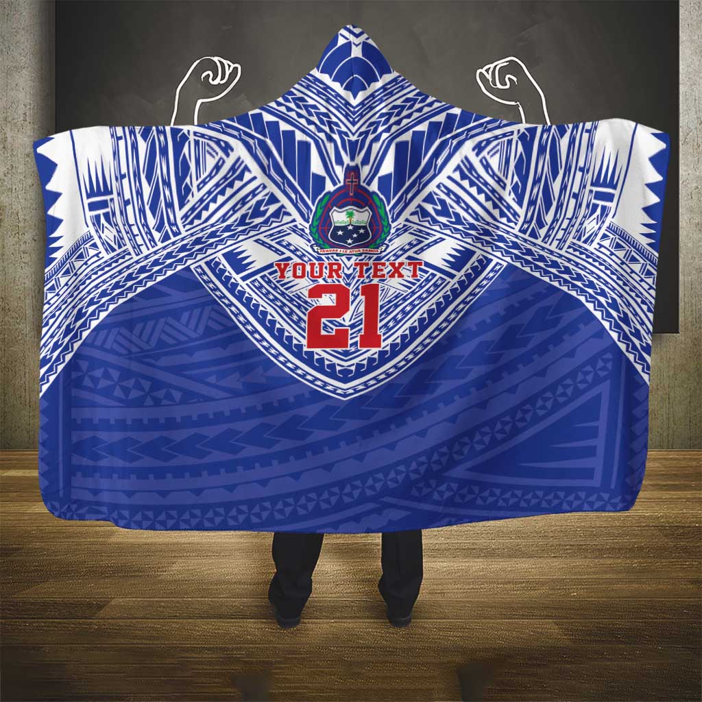 Manu Samoa Pacific Samoa Rugby Custom Hooded Blanket Polynesian Pattern