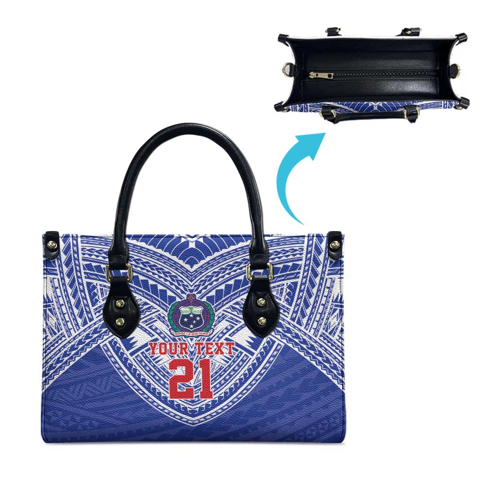 Manu Samoa Pacific Samoa Rugby Custom Leather Bag Polynesian Pattern - Polynesian Pride