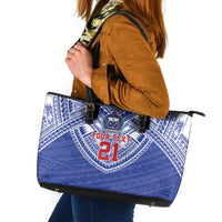 Manu Samoa Pacific Samoa Rugby Custom Leather Tote Bag Polynesian Pattern