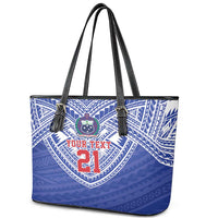 Manu Samoa Pacific Samoa Rugby Custom Leather Tote Bag Polynesian Pattern